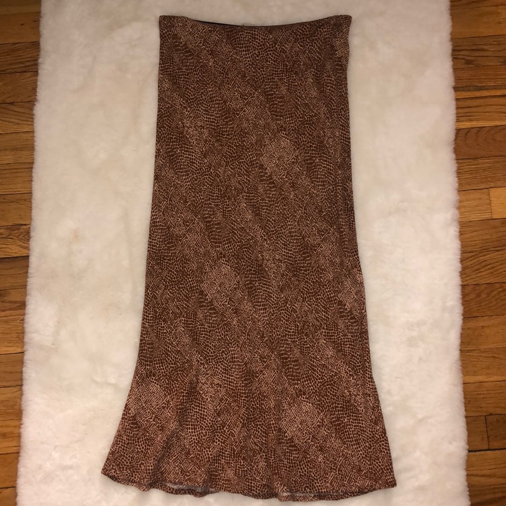 Snakeskin Midi Skirt